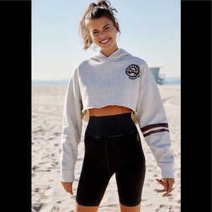 Free People Baldwin Graphic Cropped Hoodie M